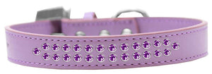 Dog, Puppy & Pet Fashion  Collar, "Two Row Purple Crystal Rimsets"