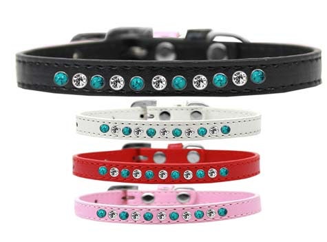 Dog, Puppy and Pet Fashion Collar, "Premium Southwest Turquoise Pearl & Clear Crystals"