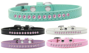 Dog, Puppy & Pet Fashion Collar, "Light Pink Crystal Rimsets"