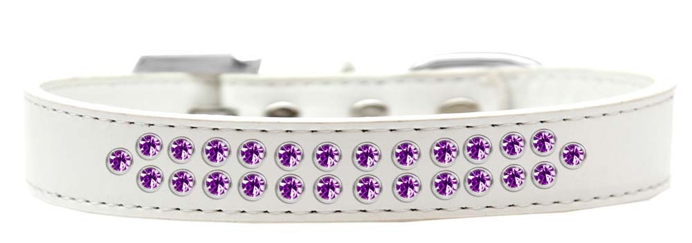 Dog, Puppy & Pet Fashion  Collar, "Two Row Purple Crystal Rimsets"