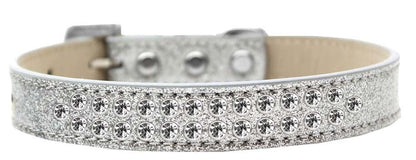 Dog, Puppy & Pet Ice Cream  Collar, "Two Row Clear Crystal Rimsets"