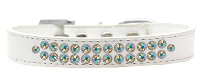 Dog, Puppy & Pet Fashion  Collar, "Two Row Aurora Borealis Crystal Rimsets"