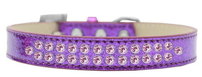 Dog, Puppy & Pet Ice Cream  Collar, "Two Row Light Pink Crystal Rimsets"