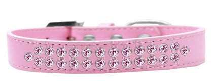 Dog, Puppy & Pet Fashion  Collar, "Two Row Light Pink Crystal Rimsets"