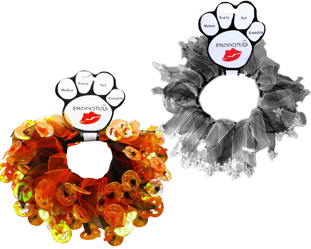 Halloween Pet, Dog & Cat Smoocher Pet Necklace, "Ghost or Pumpkin"