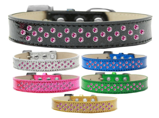 Dog, Puppy & Pet Ice Cream  Collar, "Bright Pink Crystal Sprinkles Rimsets"