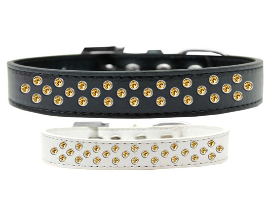 Dog, Puppy & Pet Fashion Collar, &quot;Yellow Crystal Rimsets Sprinkles&quot;