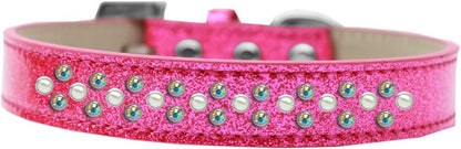 Dog, Puppy & Pet Ice Cream Collar, "Pearl and Aurora Borealis Crystal Rimsets Sprinkles"