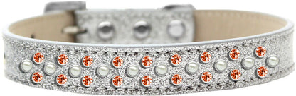 Dog, Puppy & Pet Ice Cream Collar, "Pearl and Orange Crystal Rimsets Sprinkles"