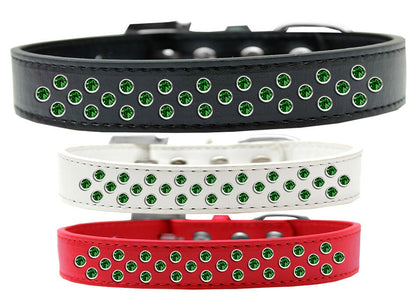 Dog, Puppy & Pet Fashion  Collar, "Emerald Green Crystal Sprinkles"