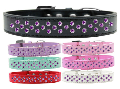 Dog, Puppy & Pet Fashion  Collar, "Purple Crystal Rimsets Sprinkles"