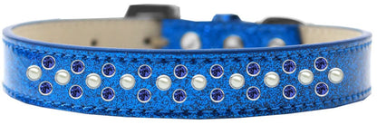 Dog, Puppy & Pet Ice Cream Collar, "Pearl and Blue Crystal Rimsets Sprinkles"