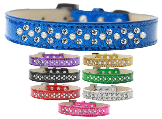 Dog, Puppy & Pet Ice Cream Collar, &quot;Pearl and Clear Crystal Rimsets Sprinkles&quot;