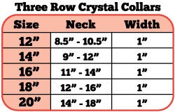 Three Row Clear Crystal Dog Collar