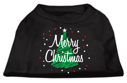 Christmas Screenprinted Dog Shirt, "Scribble Merry Christmas"