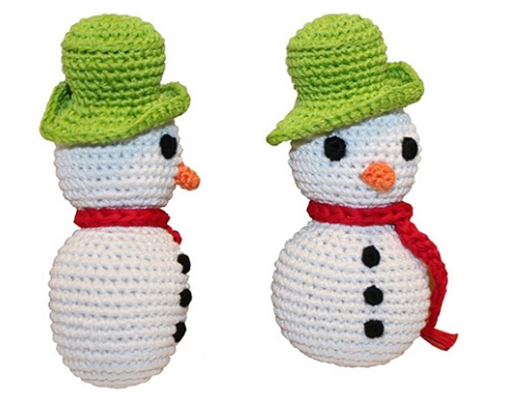 Knit Knacks Organic Cotton Pet, Dog & Cat Toy, &quot;Frost The Snowman&quot;