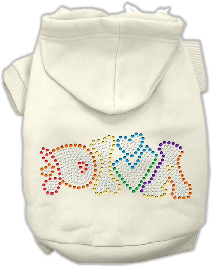 Pet, Dog & Cat Hoodie Rhinestone, "Technicolor Diva"