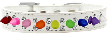 Pet and Dog Spike Collar, "Double Crystal & Rainbow Spikes"