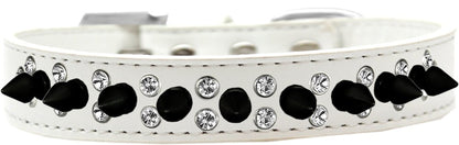 Pet and Dog Spike Collar, "Double Crystal & Black Spikes"